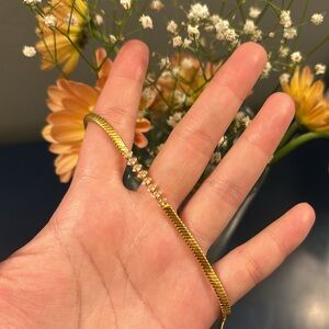 Unbranded snake chain bracelet with rhinestones